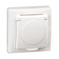 Купить Розетка "KVARTA" 1 местн. с заземл, с шторк, с крышкой рсбш10-3-кб-44, 16а, белый (1/8/160) "IEK"