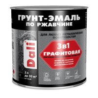 Грунт- эмаль по ржавчине "DALI" графитовая 3 в 1 зеленая  2 л (1/3) "Рогнеда"