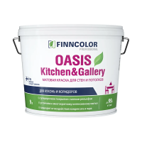 Краска "OASIS KITCHEN@GALLERY" база с  9 л (1) для стен и потолков особо уст.к мытью "FINNCOLOR"