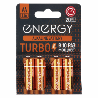 Купить Батарейка "ENERGY" ALKALINE TURBO LR6/4B тип аа (4 шт. в блистере) (1/12/108)