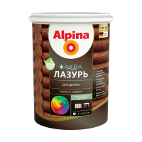 Лазурь деревозащитная "Аква" бесцветная  0,9 л (1/6) "ALPINA"