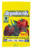 Купить Удобрение "Агрикола 3" для томатов, перцев, баклажанов 50 г (1/100) "GREEN BELT"