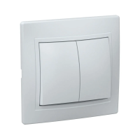 Купить Выключатель "Кварта" 2-х кл. вс10-2-0-кб, 10а, белый (1/10/200) "IEK"