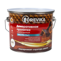 Пропитка декоративная "Экстра 3 в 1" белый 3 л (1/4) "DREVIKA"