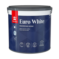 Краска "EURO WHITE"  2,7 л (1) белая для потолков "Тиккурила"