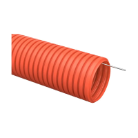 Купить Труба гофрированная пнд D 20 мм с зондом (бухта 100 м) оранжевая (1) "IEK"