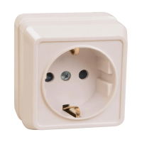 Купить Розетка открыт. уст. "Октава" 1 местн. с заземл. рс20-3-окм, 16а, кремовый (1/30/360) "IEK"