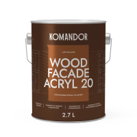 Краска по дереву "WOOD FACADE ACRYL 20" база C 2,7 л (1) "KOMANDOR"