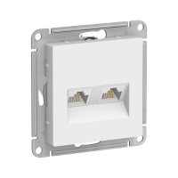 Купить Розетка компьютерная "ATLASDESIGN" 2-х местн. RJ45+RJ45 (механизм) белый (1/10/60) "SCHNEIDER"