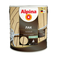 Лак яхтный (палубный) алкидно-уретановый шелковисто-матовый 2,5 л (1/4) "ALPINA"