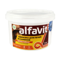 Обмазка для печей и каминов "ALFAVIT" белая 3 кг (1) серия альфа