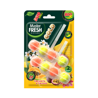 Купить Блок подвесной для унитаза "DUO EFFECT GOLD" 5 в 1 800 смываний 2 шт. (тропик) (1/24) "MASTER FRESH"