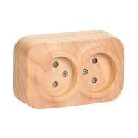 Купить Розетка открыт. уст. "GLORY" 2-х местн. с шторк. рсш22-2-хс, 10а, сосна (1/24/288) "IEK"