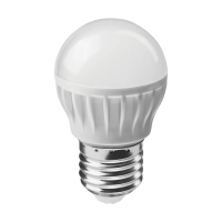 Купить Лампа светодиодная (LED)  "Онлайт" G45  шар  10W 2700 к  E27, матов., тепл. свет (1/100)промо 82 912