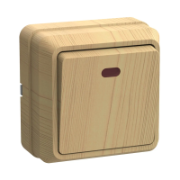 Купить Выключатель открыт. уст. "Октава" 1 кл. с индикатором вс20-1-1-ос, 10а, сосна (1/36/432) "IEK"