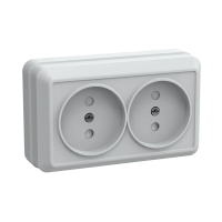 Купить Розетка открыт. уст. "Октава" 2-х местн. с шторк. рсш22-2-об, 10а, белый (1/24/288) "IEK"