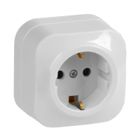 Купить Розетка открыт. уст. "GLORY" 1 местн. с заземл. рс20-3-хб, 16а, белый (1/30/360) "IEK"