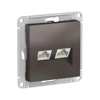 Купить Розетка компьютерная "ATLASDESIGN" 2-х местн. RJ45+RJ45 (механизм) мокко (1/10/60) "SCHNEIDER"