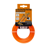 Купить Леска для триммера 2,4 мм 15 м звезда (1/100/200) "Шабашка" 034-4037