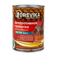 Пропитка декоративная "Экстра 3 в 1" олива 0,8 л (1/8) "DREVIKA"