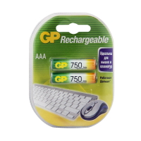 Купить Аккумулятор GP RECHARGEABLE 75AAAHC-2DECRC2  тип ааа, 750 мач (2 шт. в блистере) (1/10/100)
