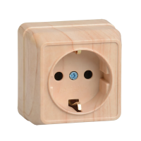 Купить Розетка открыт. уст. "Октава" 1 местн. с заземл. рс20-3-ос, 16а, сосна (1/30/360) "IEK"