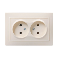 Купить Розетка "Кварта" 2-х местн. рс12-2-ккм, 10а, кремовый (1/9/180) "IEK"