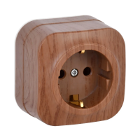 Купить Розетка открыт. уст. "GLORY" 1 местн. с заземл. рс20-3-хд, 16а, дуб (1/30/360) "IEK"