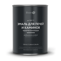 Эмаль термостойкая для печей и каминов черная (до 1200ºс) 0,8 кг (1/12) "ELCON"