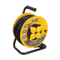 Купить Удлинитель на катушке "INDUSTRIAL PLUS" с термозащ. 4 розетки, 40 м 3*1,5 мм (1) "IEK"