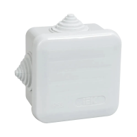 Купить Коробка распаячная открыт. уст. км41236 70*70*40 мм, IP44, св.серая (4 гермоввода) (1/84) "IEK"