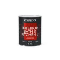 Краска "INTERIOR BATH&KITCHEN 7" влагостойкая база A 0,9 л (1/6) "KOMANDOR"
