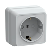 Купить Розетка открыт. уст. "Октава" 1 местн. с заземл, с шторк. рсш20-3-об, 16а, белый (1/30/360) "IEK"