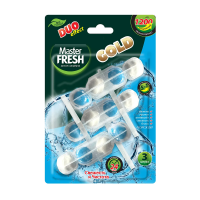 Купить Блок подвесной для унитаза "DUO EFFECT GOLD" 5 в 1 1200 смываний 3 шт (морской) (1/24)"MASTER FRESH"
