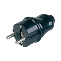 Купить Вилка разборная прямая с заземл. впп10-02-ст 16а, черный (1/50/600) "IEK"