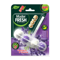 Купить Блок подвесной для унитаза "DUO EFFECT GOLD" 5 в 1 400 смываний (лаванда) (1/24) "MASTER FRESH"