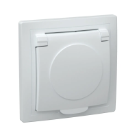 Купить Розетка "Кварта" 1 местн. с заземл, с крышкой рсб10-3-кб, 16а, белый (1/8/160) "IEK"