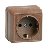 Купить Розетка открыт. уст. "Октава" 1 местн. с заземл. рс20-3-од, 16а, дуб (1/30/360) "IEK"