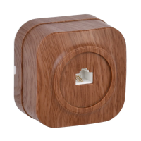 Купить Розетка телефонная открыт. уст. "GLORY" 1 местн. рт20-хд, дуб (1/30/360) "IEK"