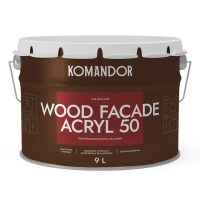 Краска по дереву "WOOD FACADE ACRYL 50" база A 9 л (1) "KOMANDOR"