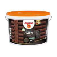 Лазурь деревозащитная "Аква" черная 10 л (1) "ALPINA"