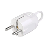 Купить Вилка разборная угловая с ушком с заземл. впу12-01-ст 16а, белый (1/50/600) "IEK"