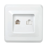 Купить Розетка компьютерная и телеф. "Вега" 2-х местн. рк/т12-вб, RJ11/RJ45, белый (1/50/200) "IEK"
