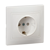 Купить Розетка "KVARTA" 1 местн. с заземл, с шторк. рсш10-3-крб, 16а, белый (1/10/200) "IEK"