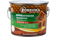 Пропитка декоративная "Классик 2 в 1" красное дерево 2,7 л (1/4) "DREVIKA"