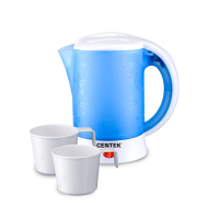 Купить Чайник электр. дорожный CT-0054 BLUE 600 мл + 2 чашки + 2 ложки (1/24) "CENTEK"