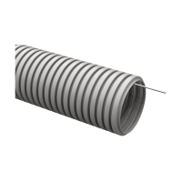 Купить Труба гофрированная пвх D 20 мм с зондом (бухта 25 м) серая (1) "IEK"