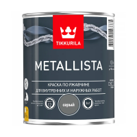 Краска по ржавчине  3 в 1 "METALLISTA"  серая  0,9 л (1/6) "Тиккурила"
