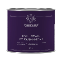 Грунт- эмаль по ржавчине  3 в 1 черная 2,7 кг (1/6) "MASTERGOOD"