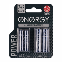Купить Батарейка "ENERGY" ALKALINE POWER LR6+LR03/4B тип аа+ааа (4 шт. в блистере) (1/10/80)